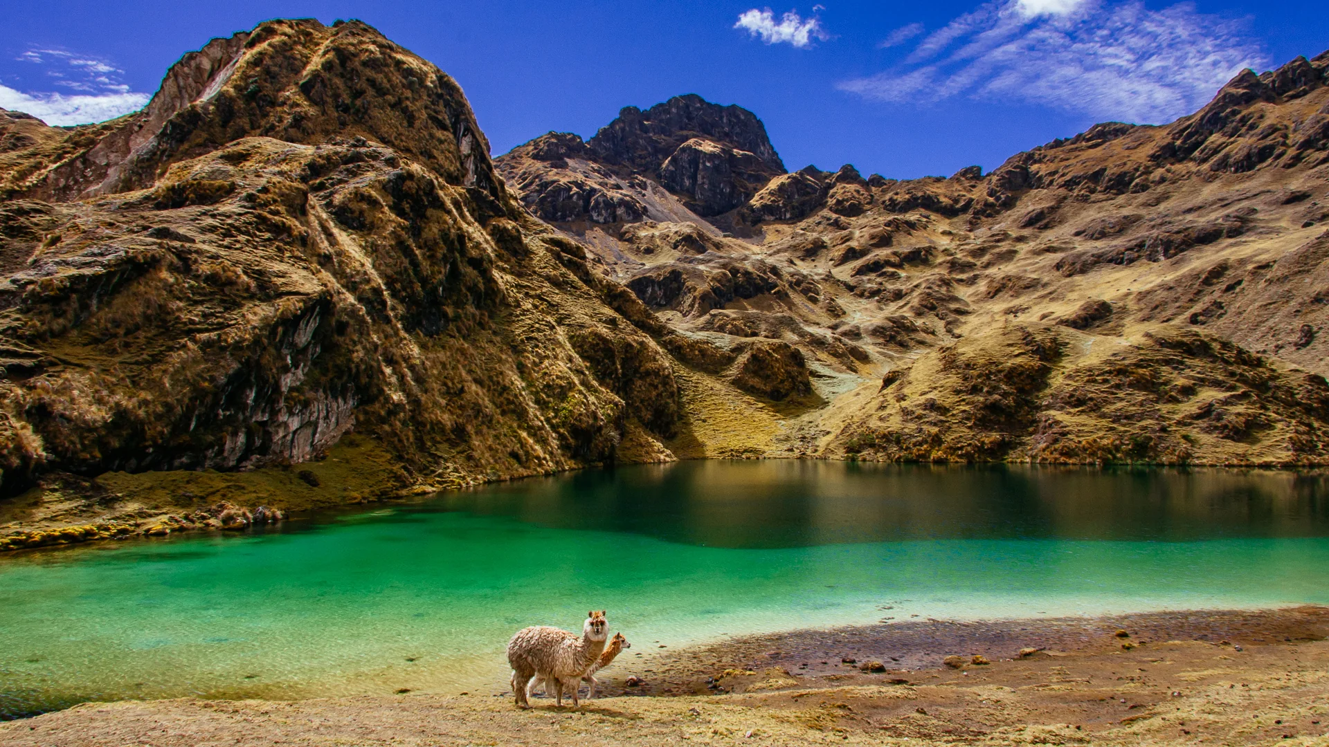 A turquoise high-altitude lake